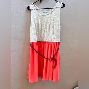 Coral and Cream Dress